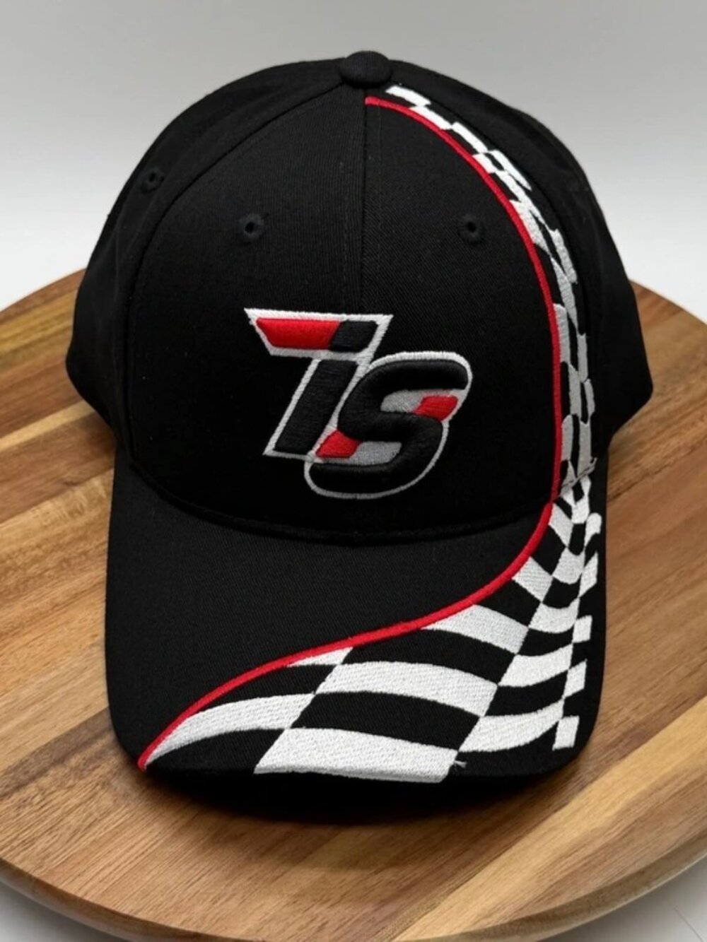 Nascar Iowa Speedway Black Checkered Flag Adjustable Baseball Cap One Size